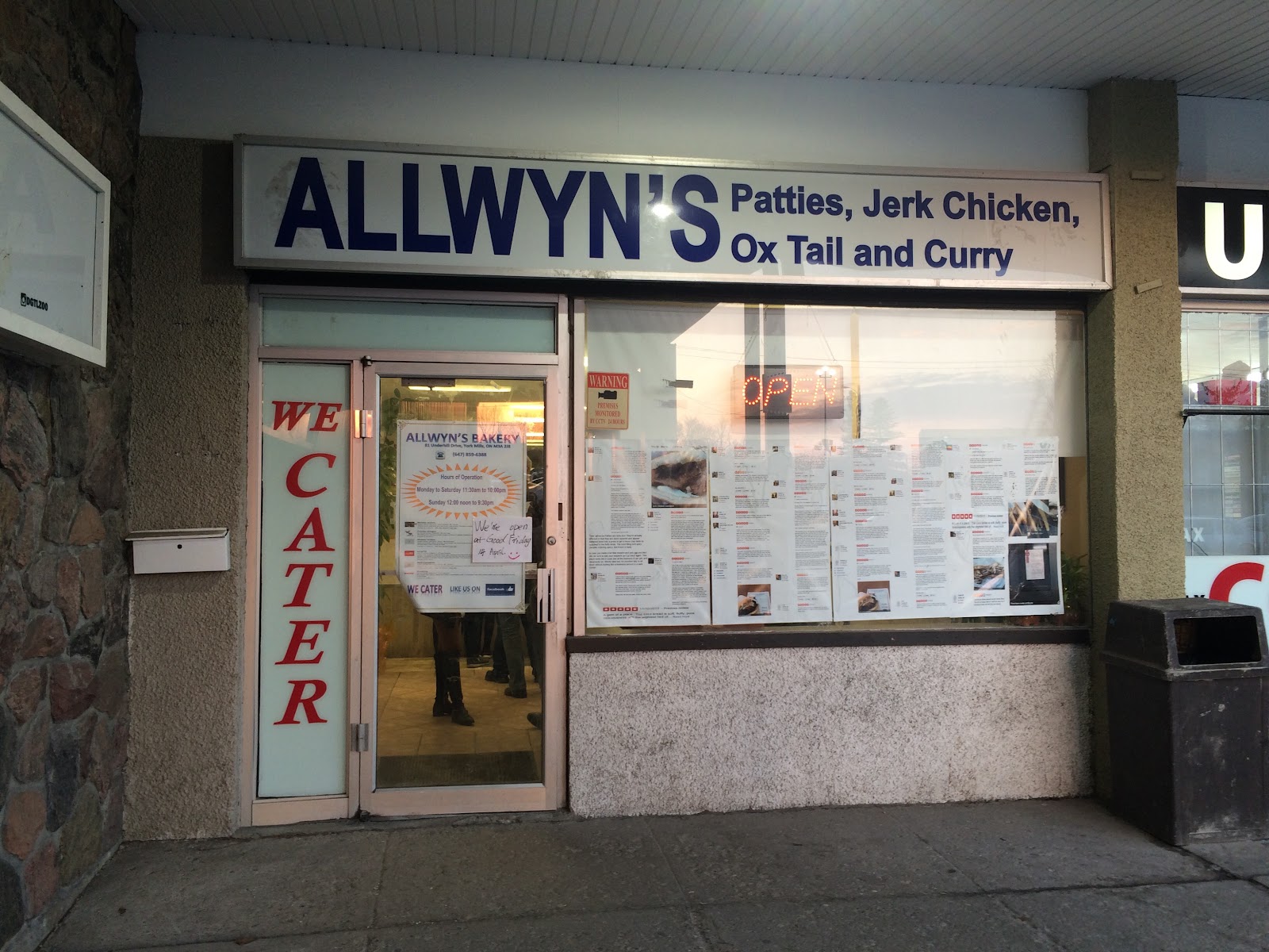 Allwyn’s Bakery, caribbean kitchen at 81 Underhill Drive in North York, Toronto
