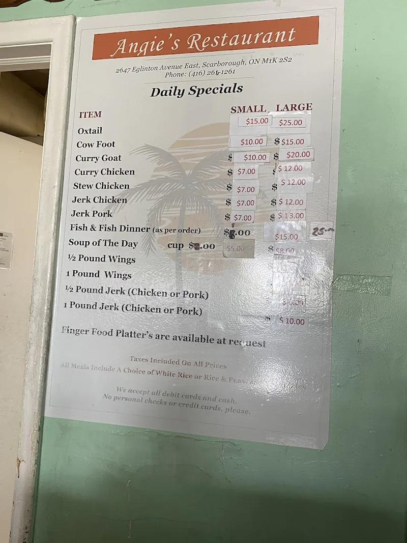 Angie's, caribbean kitchen at 2647 Eglinton Avenue East in Scarborough, Toronto