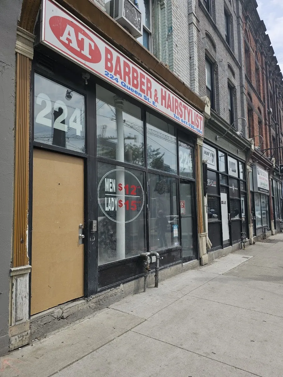 AT Barber & Hairstylist, hair salon at 224 Queen Street East in Old Toronto, Toronto