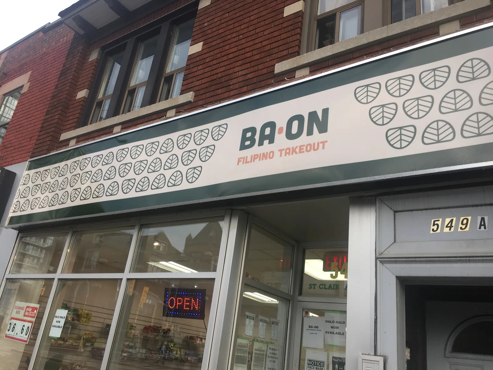 Ba-on Filipino takeout, filipino kitchen at 549 Saint Clair Avenue West in York, Toronto