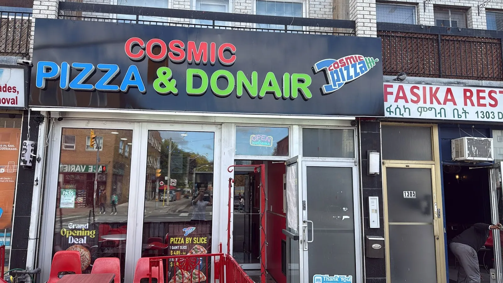Cosmic Pizza & Donair Danforth, italian kitchen at 1309 Danforth Avenue in East York, Toronto