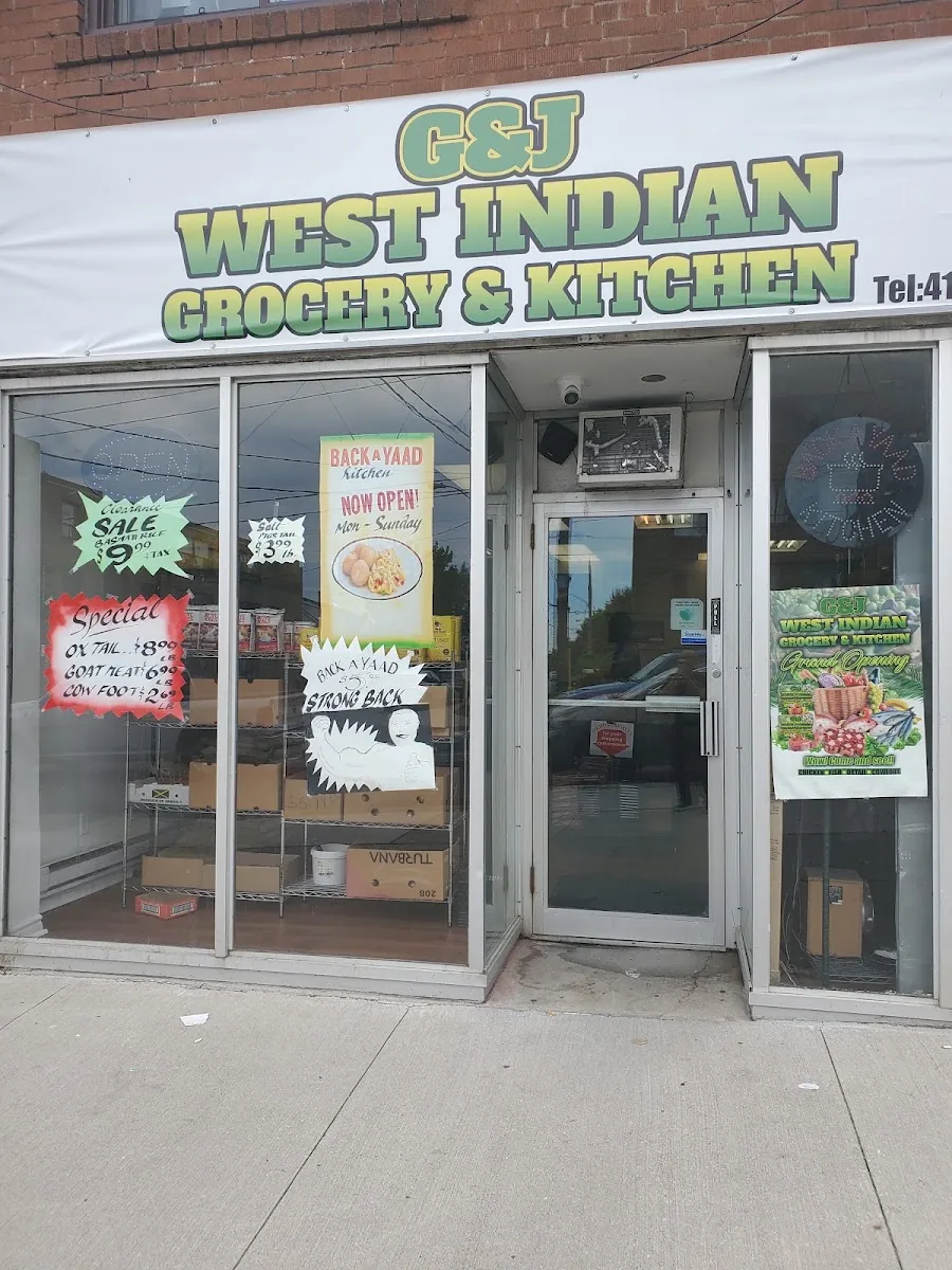 G&J West Indian Restaurant & grocery, caribbean kitchen at 2502 Eglinton Avenue West in York, Toronto