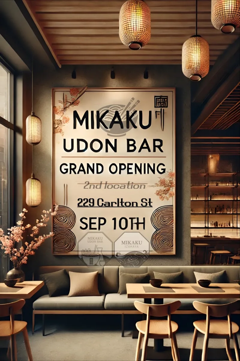 Mikaku Udon Bar, japanese kitchen at 229 Carlton Street in Old Toronto, Toronto