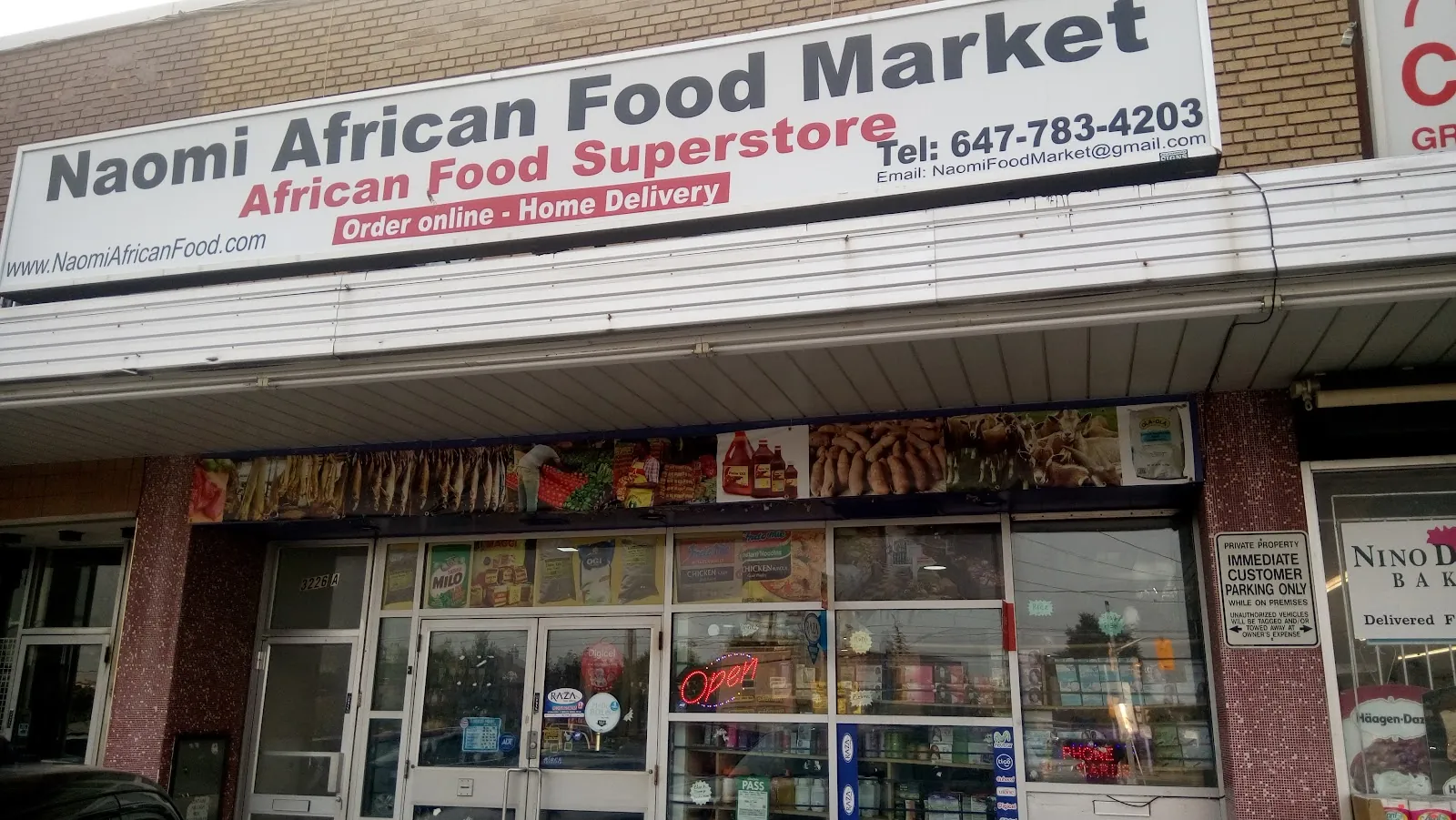Naomi African Food Market, grocery shop at 3226 Weston Road in Etobicoke, Toronto